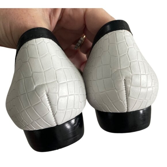 10 Crosby Derek Lam Designer Black & White Crocodile Leather Womens Shoes Sz 8M - Picture 6 of 8